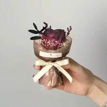 Pocket Rose Soap Flower Bouquet, Mini Preserved Rose Gift, Dried Flower Mini Souvenir, Girlfriend Birthday Decor, Mini Sunflower, Blue Rose, Red Rose, Pocket Romance - Multicolor - View 7