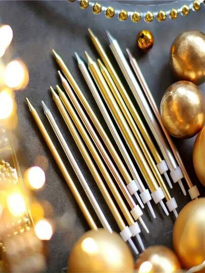 6/18/36pcs Curved Birthday Candles Cake Toppers, Wire Pencil Candles, Golden Rolled Spiral Candles, Creative Fun Slim Candles Set, Party Supplies, Mother's Day, Wedding, Graduation Season Gift