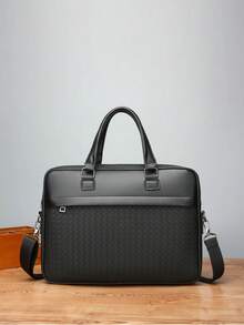 优雅男士公文包，可容纳文件、笔记本电脑、笔记本，简约时尚，适合办公室、商务旅行，高端品质，是男士的理想礼物