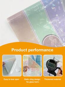 1 Roll Colorful Privacy Window Film, 3D Macaron Rainbow Static Cling Window Sticker - Removable, UV Blocking, Heat Insulation Film, Size: 17.7x118inch, Suitable For Home Glass Decoration Gifts Birthday Graduation