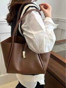 2025新款女士大容量包，单肩通勤包，妈妈包，高端复古简约手提包