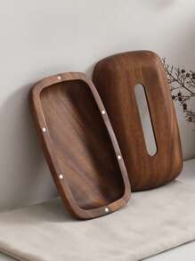 LEEAN Tissue Box Holder ,Modern, Minimalist, And Durable Wooden Tissue Box , Easy-Refill- Premium-Quality Walnut Tissue Box Cover, For Tabletop Night Stands Bathroom Office ,Vintage Decorative Tissue Boxes