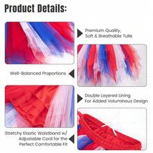 Adult 1950s Tutus For Women Halloween Party Vintage Petticoat Bubble Ballet Dance Tutu Skirts - 白/紅/藍 - 查看 3