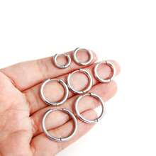 10pcs Stainless Steel Ear Hoop Earrings Women Earrings Men Punk Hiphop Gift Fashion Jewelry Piercing Accessories