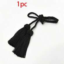 1pc Multi-Color Polyester Drawstring Adjustable Living Room Office Home Decor For Elegant Home Decoration Accessories Easy To Use,Curtain Tiebacks, Decorative Drapery Holdbacks With Tassels, Curtain Fixing Straps