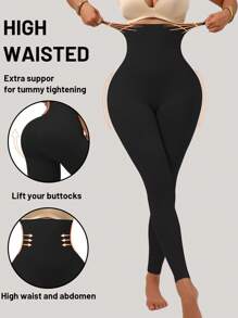 1pc High-Waisted Control Slimming Yoga Pants, Tummy Shaping & Lifting, Elastic & Comfortable, Full Length Leggings Suitable For All Seasons