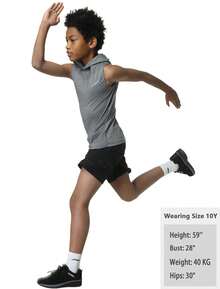 EXARUS 3-Pack Boy T-Shirt Youth Quick-Drying Sweat-Wicking Short-Sleeved Sportswear Breathable Top - Đen, xám và đỏ - Xem 6