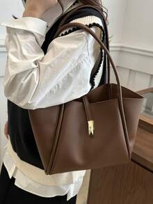 2025新款女士大容量包，单肩通勤包，妈妈包，高端复古简约手提包