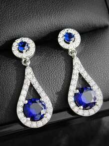 MOONSO 1 Pair Elegant Teardrop Hollow Out Design Women Stud Earrings, For Wedding, Party, Gift-Giving E514