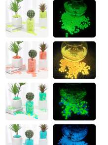 500PCS-Glow In Dark Mini Rocks Luminous Stone Garden Accessories Micro Landscape Fish Tank Decoration Outdoor Patio Lawn Yard Kit Pebble Vase Stuffing Glow In The Dark Garden Pebbles Stones Rocks For Yard And Walkways Decor DIY Decorative Luminous Stones,Potted Plants And Aquarium Decoration ﻿(About 1cm)