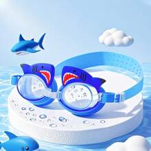 1pc Transparent Cartoon Design Swimming Goggles, Beach Essentials, Beach Accessories, Pool Float