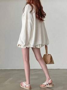 针织轻薄长袖防晒开衫，春夏季 - 白色 - 查看 2