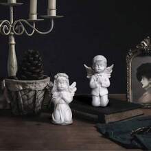 1 件，斯堪的纳维亚天使翅膀雕像 - 5*11 厘米树脂丘比特装饰，奢华婚礼守护者装饰，圣诞节情人节家居装饰万圣节装饰秋季装饰房间装饰秋季装饰的治愈礼物