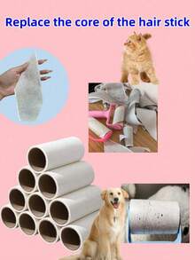 175 Sheets Pet Hair Remover Roller Refill Paper, Home Cleaning Sticky Adhesive Tape, Diagonal Tear Dog/Cat Hair Removal Tool For Pet Furs, Sofa, Clothes, Furniture And Carpet - 5 pieces of replacement cores (175 photos) - View 10