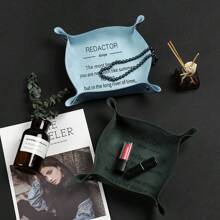 Tabletop Storage Tray Key Leather Storage Tray Home Decor Lipstick Jewelry Key Wallet Coin Folding Storage Tray Jewelry Box