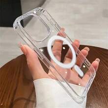 Original Clear For Magsafe Magnetic Wireless Charging Case For IPhone 16 15 14 13 12 11 Pro  Max Plus Acrylic Cover - 無色 - 查看 2
