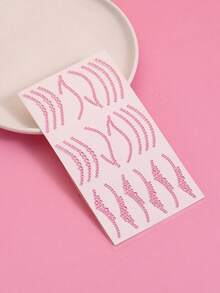 Miếng dán trang điểm kẻ mắt tự dính, Kim sa, Lễ hội, Trang điểm nghệ thuật theo phong cách cổ điển, Vẽ cơ thể bằng kim tuyến, Phụ kiện, Hình xăm tạm thời. Trang trí mặt cho Halloween, Trang trí khóe mắt - Hồng - Xem 3