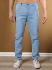 MEN'S JOGGER PANTS JEANS AND TWILL ADJUSTABLE ELASTIC UNISEX Direct From The Factory - 淺藍色 - 查看 3