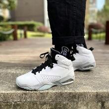 Nike 男款Jordan Lift off 合成皮革 簡約百搭 避震防滑耐磨 中幫 復古籃球鞋 - 白色 - 查看 5