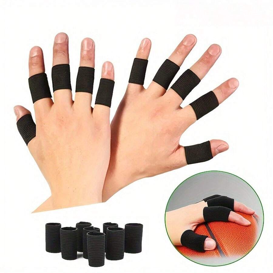 10 Convenient And Practical Black Finger Guards, Simple , Effectively Protecting Fingers, Easy To Clean And Reusable,Essential For Family/Outings - 黑色-10pcs - 查看 1
