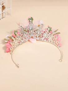 1 pièce Bandeau de couronne de fleurs de luxe baroque européenne et américaine, accessoire de coiffure de couronne de fleurs en soie pour costumes de séance photo
