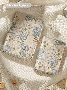 1pc Gold Floral Embroidery Loose-Leaf Handbook, Cute Original Handmade Detachable Blank Page Diary Student Girl Notebook, School Supplies, Back To School - Flower - View 7