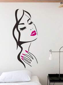 1pc Simple Black Figure Graphic Wall Sticker, PVC Waterproof Removable Sticker For Home Decor, Stickers, Wall Decal, Vinyl Decal For Home Decorations, Spring Decoration Items Refresh Your Home, Rama Decoration Stickers Gifts Birthday Graduation Wall Stickers Room Decor Wall Decor Personalised Stickers