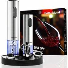 - Juego de abrebotellas de vino eléctrico con base de carga, regalo de vino 7 en 1 con aireador de vino, bomba de aspiradora eléctrica con 2 topes para fiestas en casa - Ninguno - Ver 1