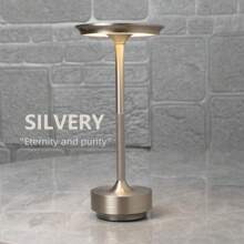 1 Piece, Modern Wireless LED Desk Lamp, Bar Decoration Atmosphere Light, With Touch Control, Stepless Dimming And 3 Color Temperatures - Rechargeable 1200mAh USB Power Supply, Eye Protection Design, Polished Metal Surface, Suitable For Living Room, Bedroom, Outdoor Use, Rechargeable Desk Lamp (Gold, Black, Silver), Emergency Lighting For Power Outages