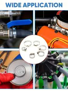 40pcs Adjustable Soft Tube Clamps, 201 Stainless Steel, Double Ears With Fasteners, DIY Air Duct Clip Set, Rust Resistant - Forty Packs - View 4