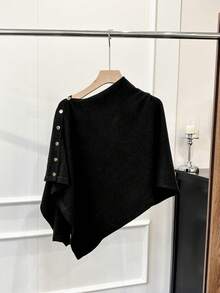 1 Áo khoác len cardigan nữ màu trơn có nút bên hông, trang trí bằng đinh tán, chống nắng, ấm áp, giản dị, thanh lịch, thích hợp mặc đi làm, du lịch, ngoài trời, trở lại trường, mùa xuân/thu/đông để mặc làm váy - Nhiều màu - Xem 8