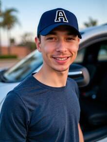 1 件黑白字母 A-Z 男士深蓝色硬顶时尚棒球帽新款设计休闲街头百搭防晒遮阳帽透气吸汗户外运动帽