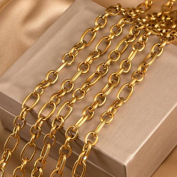 1m Catena in acciaio inossidabile ovale con stampo, adatta per realizzare a mano collane, bracciali, accessori per gioielli punk