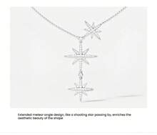 APM Monaco Necklace AC3350OX Three-Star Six-Pointed Star Necklace 925 Silver Light Luxury Clavicle Necklace For Girlfriend's Birthday Gift High-End Niche Design Valentine's Day Gift Silver White
