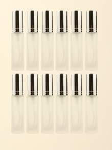 3pcs/6pcs/12pcs/18pcs 10ml Square Glass Refillable Makeup Toner Perfume Small Sample Transparent Fine Mist Spray Bottle, Black/Amber, With Funnel Atomizer, Rose Gold/Purple/Pink