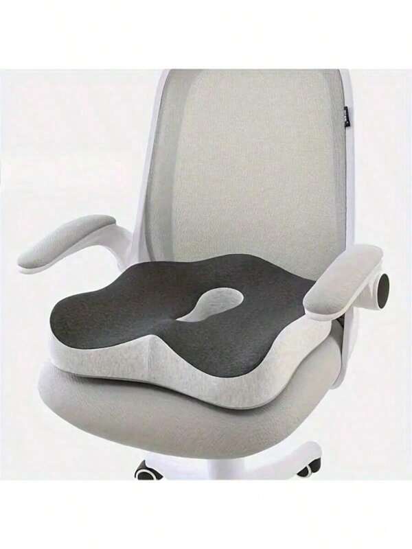 Grand coussin de siège en mousse à mémoire de forme, oreiller de soutien lombaire ergonomique, aide à soulager la pression, la sciatique et les douleurs lors d'une assise prolongée, convient pour le fauteuil de bureau