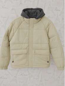 Winter Regular Fit Leather Sweatshirt Jacket - Màu be - Xem 3