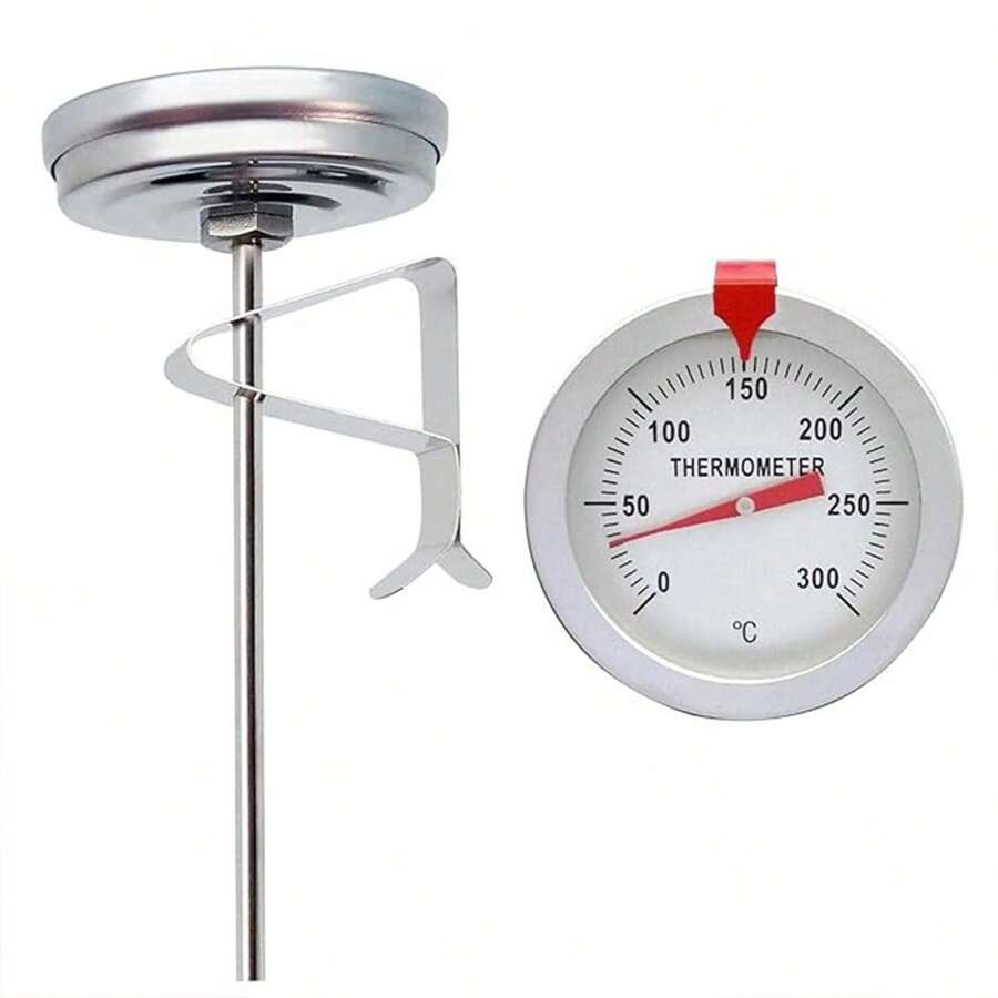 Termómetro de sonda de acero inoxidable para cocinar, aceite y carne, 0-300°C, también se puede utilizar como termómetro para alimentos para bebés, carne, sopa, yogur, mermelada, etc.