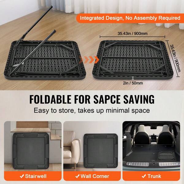 KFFKFF 35.4'' Foldable Multifunctional Square Game Table Portable Domino Game Table  With 4Cup Holders/4 Chip Trays/Dominoes For Mahjong Poke Puzzles  For Mahjong Poker Game And Dice Game