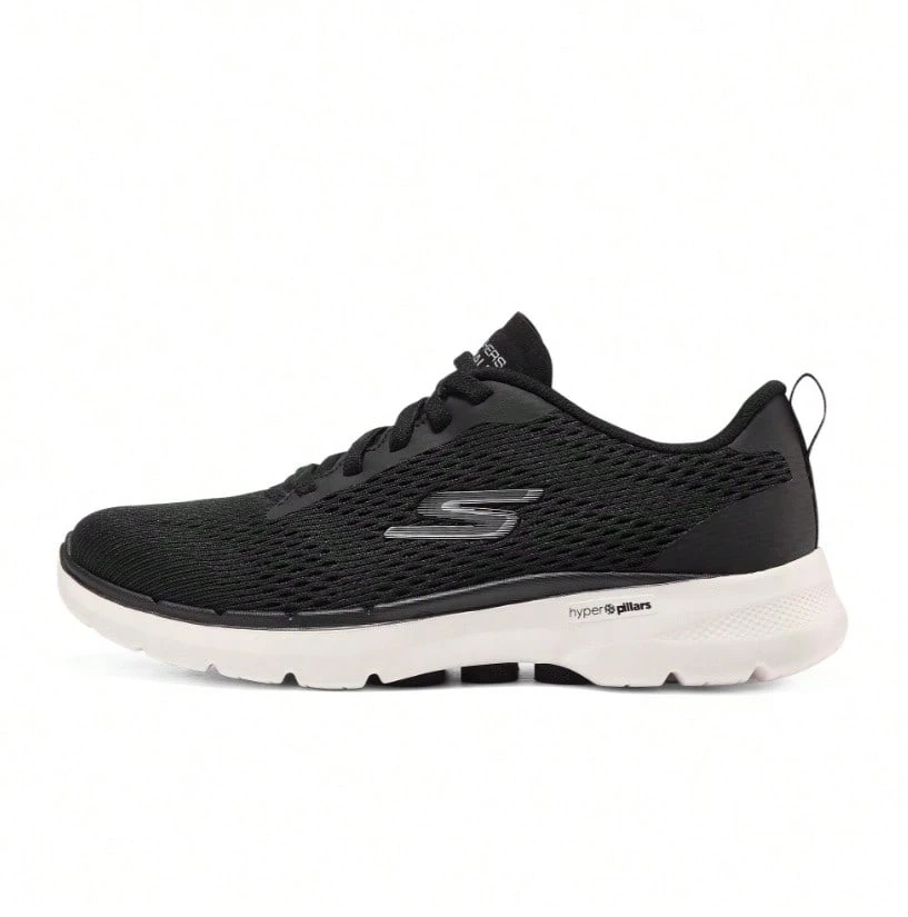 Skechers Women's Lightweight Comfortable Breathable Shock-Absorbing Supportive Walking Shoes - Black and White - View 1