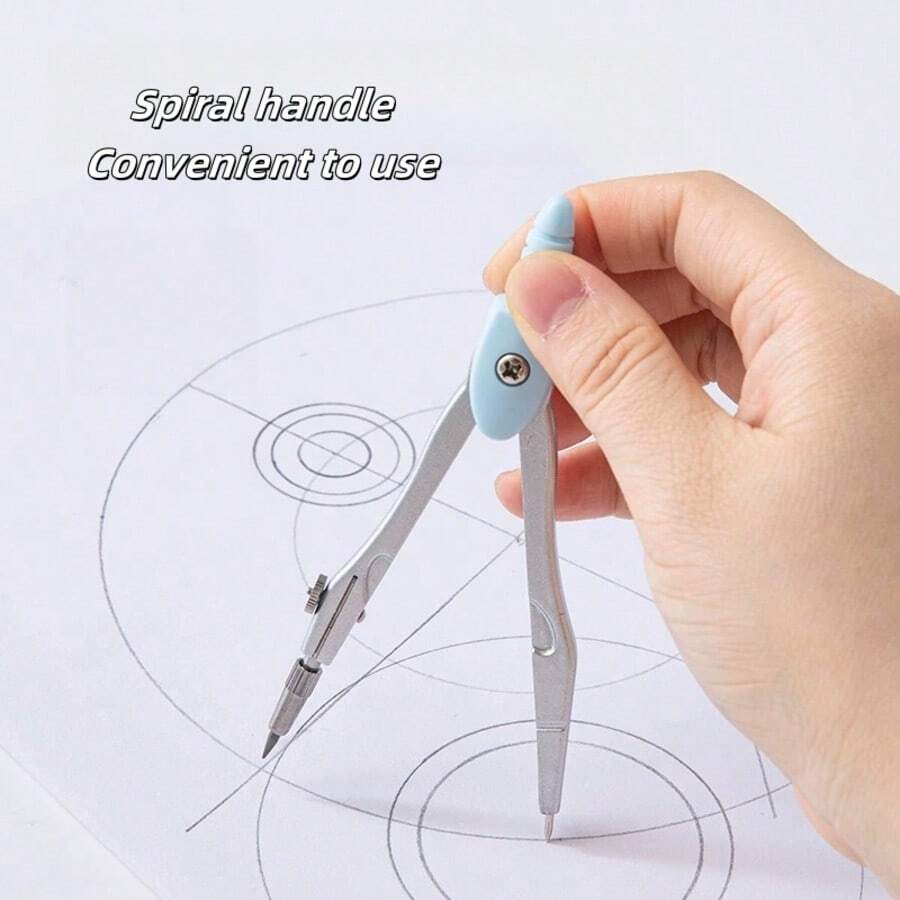 1pc Metal Compass - 2pcs Set - Multifunctional Measuring And Drawing Tool - Geometric Drawing Tool - Metal Material - Smooth Rotation - Portable - Precise Drawing - Used For Drawing Circles - School Supplies - Back To School Gift - one-size - View 1