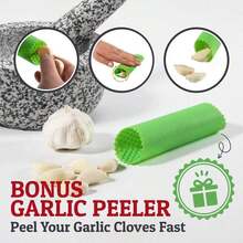 Priority Chef Heavy Duty Large Mortar And Pestle Set, Hand Carved From Natural Granite, Make Fresh Guacamole, Pesto, Stone Grinder Bowl, Herb Crusher, Spice Grinder, 6.3 Inches Wide, 2 Cup - Grey - 2杯 - 查看 6