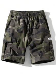 Men's New Camouflage Woven Fabric Casual Cargo Shorts, Summer