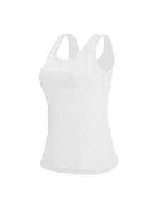 1PCS,EssElegance, Sports Bra Tank Top With Removable Padded - Seamless Wire-Free Design For All Seasons, Yoga, Running, And Fitness​ Fall Clothes For Women - 白色 - 查看 5