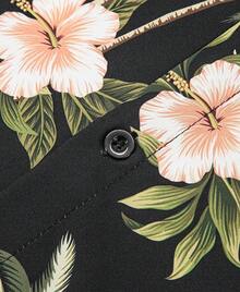 Big And Tall Men's Hawaiian Shirt - Short Sleeve, Tropical Floral Button Down Casual Summer Beach Shirthalloween - Black-green Palm - View 7