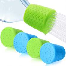 2pcs Portable Multifunctional Silicone Pet Shower Head, Universal Fit For Standard Plastic Bottles, Innovative Dog Wash Spray Nozzle For Camping, Hiking & Beach Trips, Pet Grooming & Cleaning Supplies