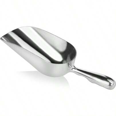 34509 One-Piece Cast Aluminum Round Bottom Bar Ice Flour Utility Scoop, 5-Ounce, Silver (Hand Wash Only)