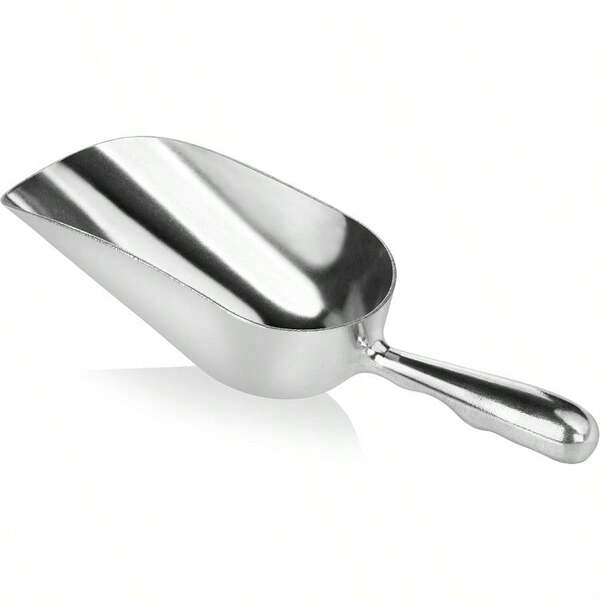 34509 One-Piece Cast Aluminum Round Bottom Bar Ice Flour Utility Scoop, 5-Ounce, Silver (Hand Wash Only)