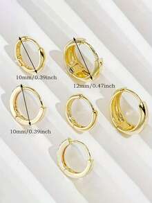 6pcs 14K Gold Plated Cubic Zirconia Ear Cuff Earrings Set, Hypoallergenic Earrings For Women - 6 Pcs-earrings Set - View 3