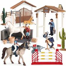 Simulation Farm Ranch Toy Stable Doll Toy Riding Club Rider Stable Fence Riding Doll Party Gifts To Friends Christmas Thanksgiving Spring Festival Gifts To People - Multicolor - View 4